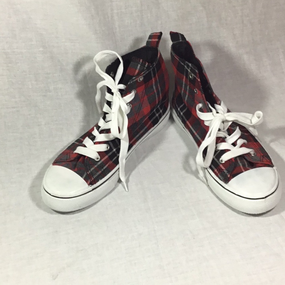 Rue 21 Etc Love Plaid Hi-Top Shoes